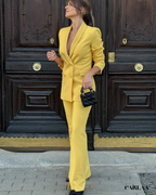 Light mustard yellow women's suit