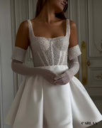 Robe de mariee courte paillette