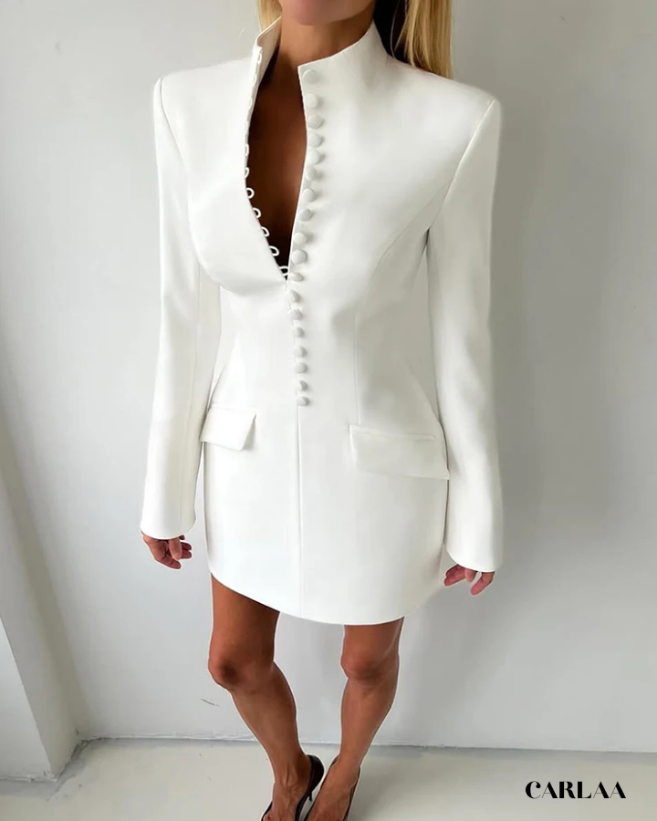 Robe Tailleur Structurée Boutonnée