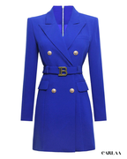 Tailored dress with belt