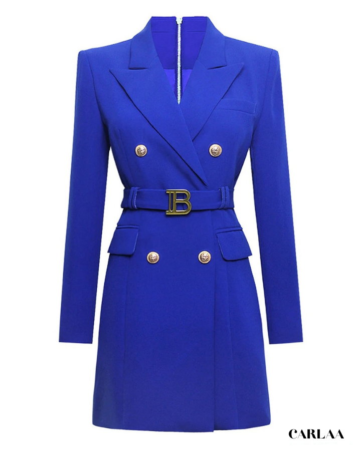 Tailored dress with belt