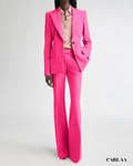 Ensemble tailleur femme rose poudré elegant
