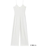 White wide-leg jumpsuit