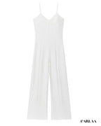 White wide-leg jumpsuit