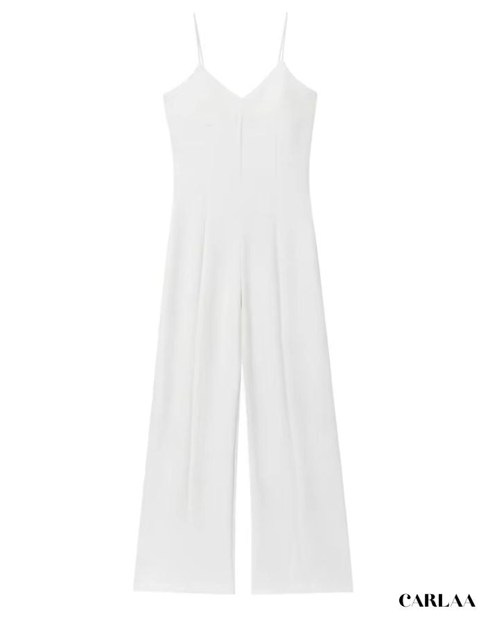 White wide-leg jumpsuit