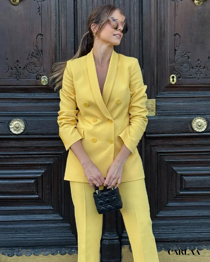 Light mustard yellow women's suit