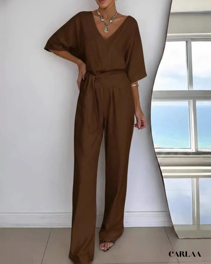 Combinaison pantalon col v fluide