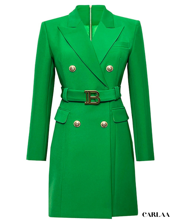 Tailored dress with belt