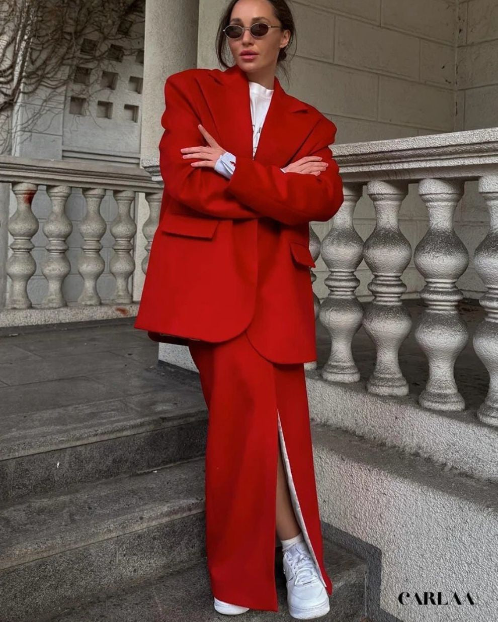 Women's red suit set