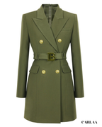 Tailored dress with belt