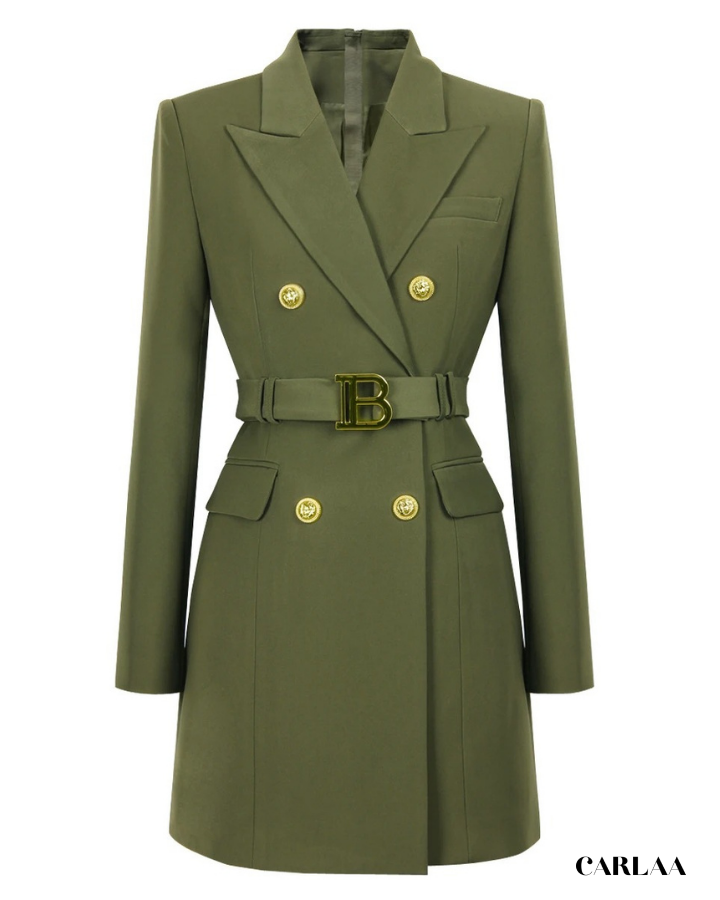 Tailored dress with belt