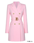 Tailored dress with belt