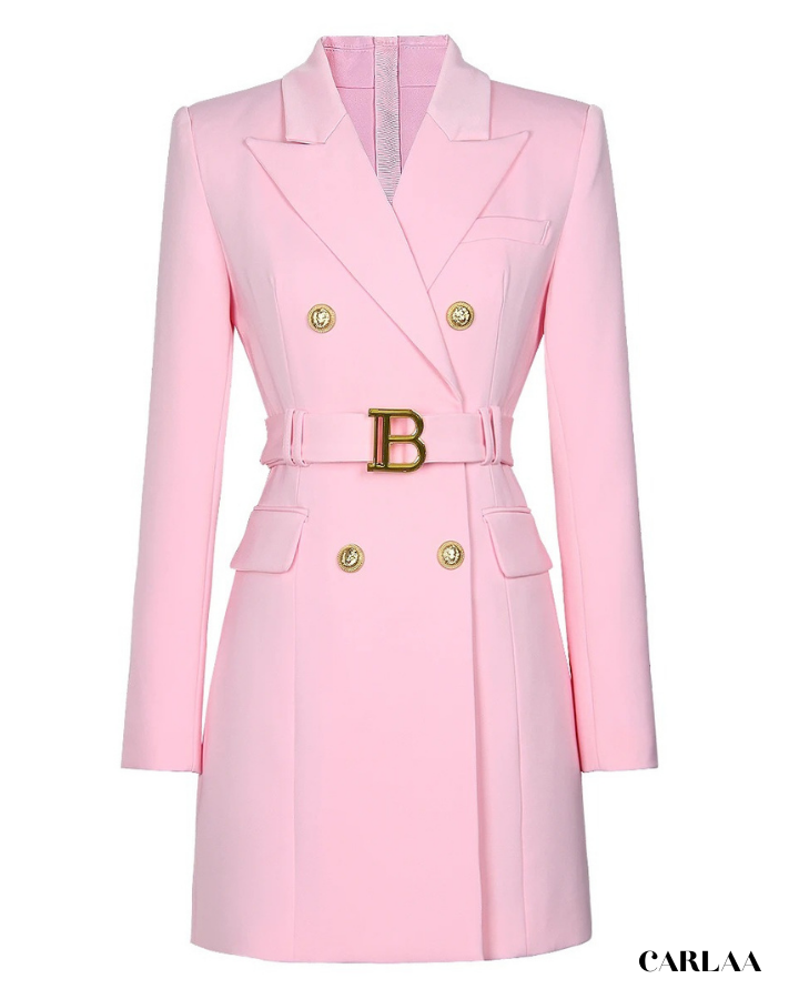 Tailored dress with belt