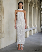Robe de mariée midi fleurie