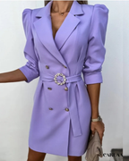Robe Blazer Cintrée Femme avec Boutons