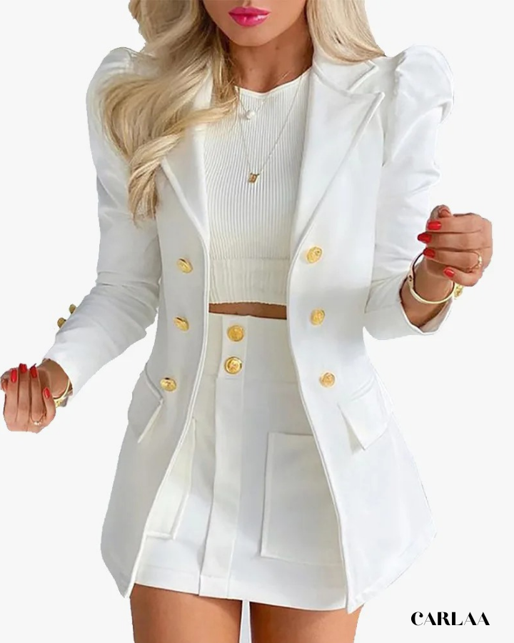 Ensemble blazer jupe short femme