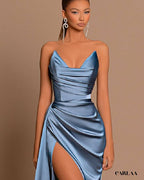 Long satin evening dress