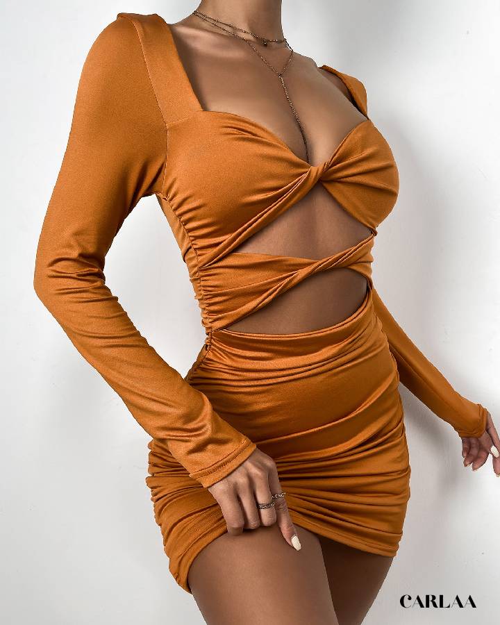 Pleated evening gown