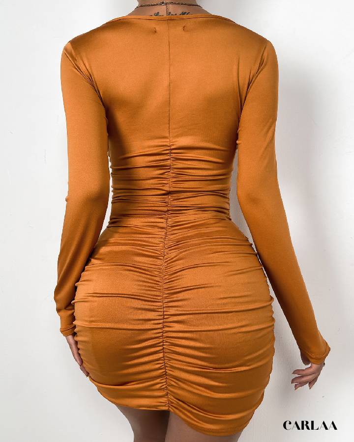 Pleated evening gown