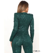 Green Sequin Jumpsuit