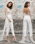 Wedding jumpsuit with train