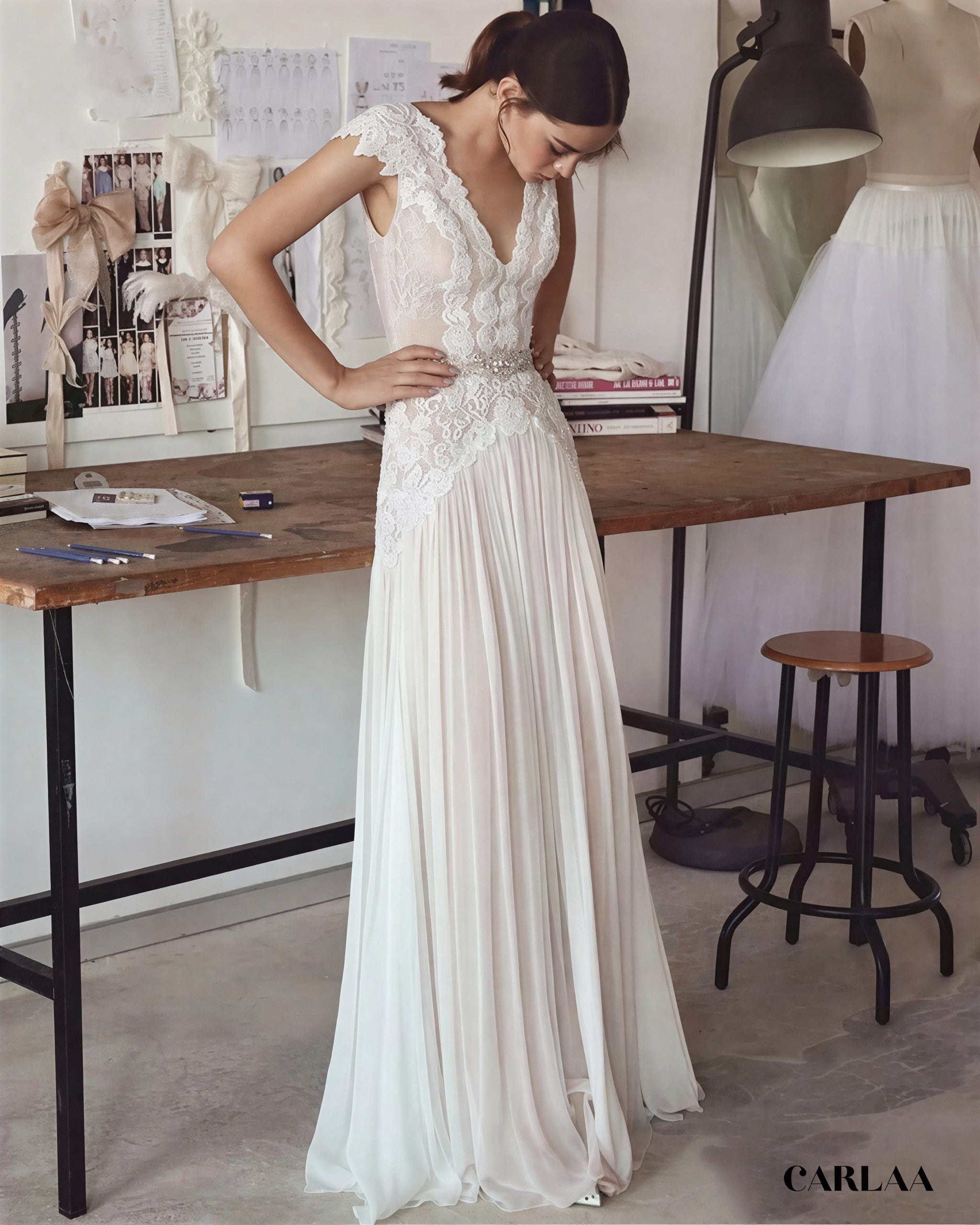 Robe de Mariage Bohème Dentelle