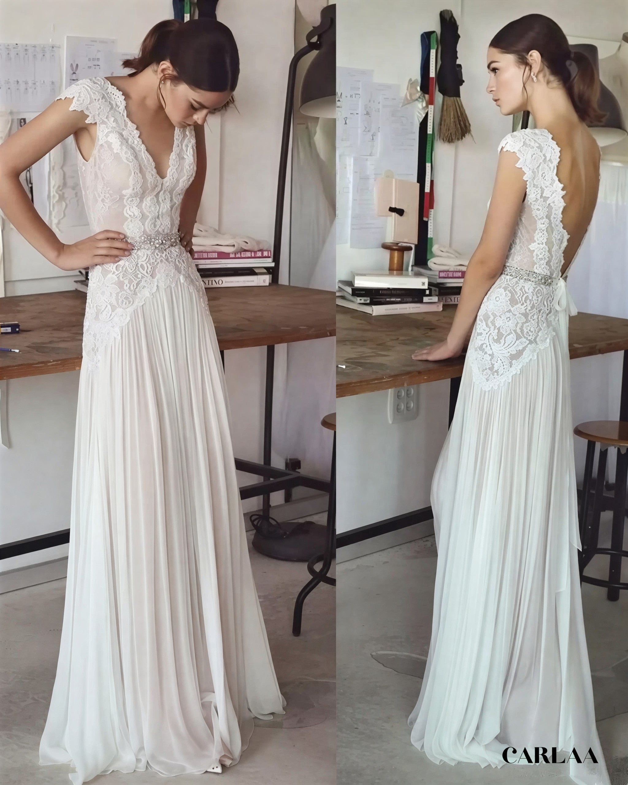 Robe de Mariage Bohème Dentelle