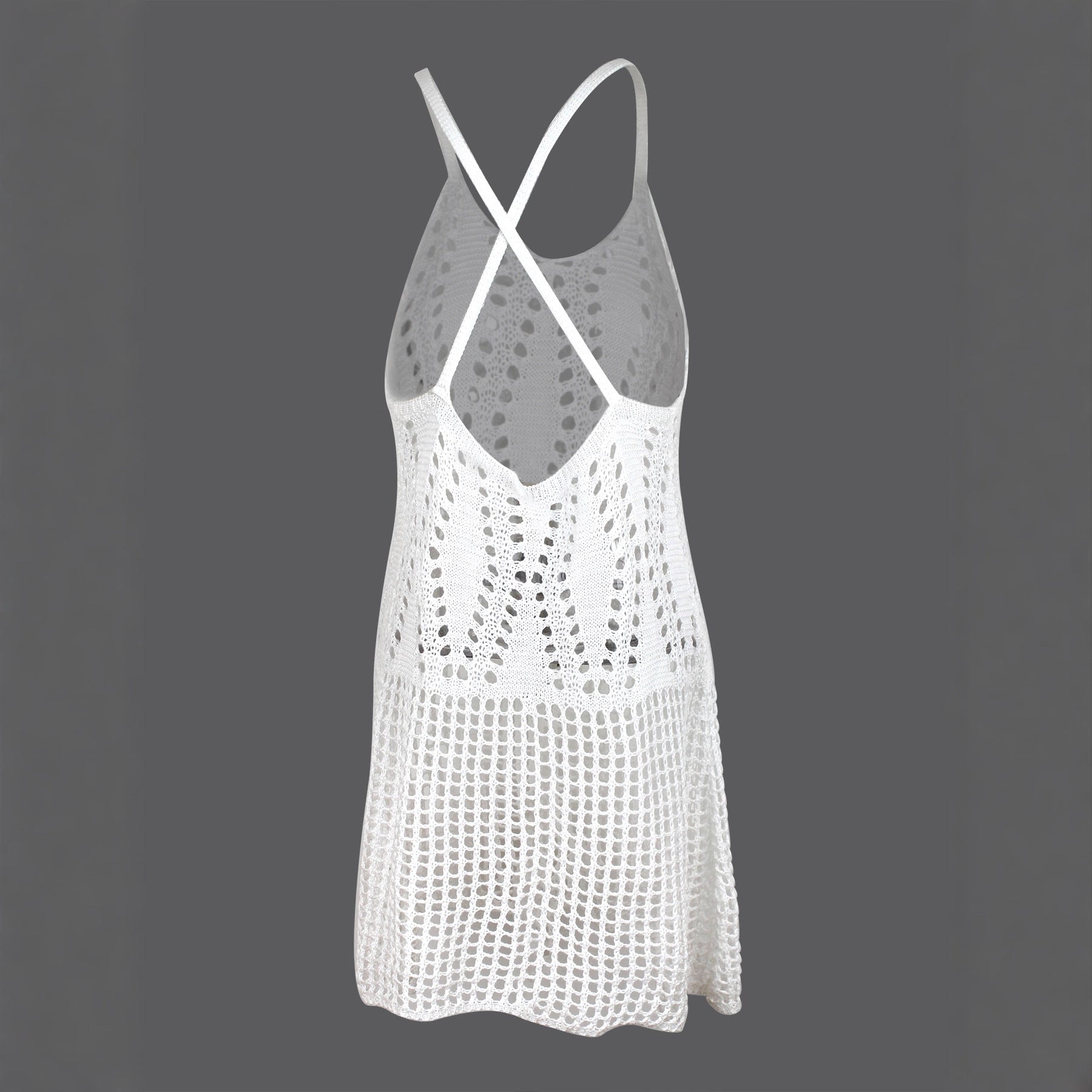 Off-white openwork wrap dress