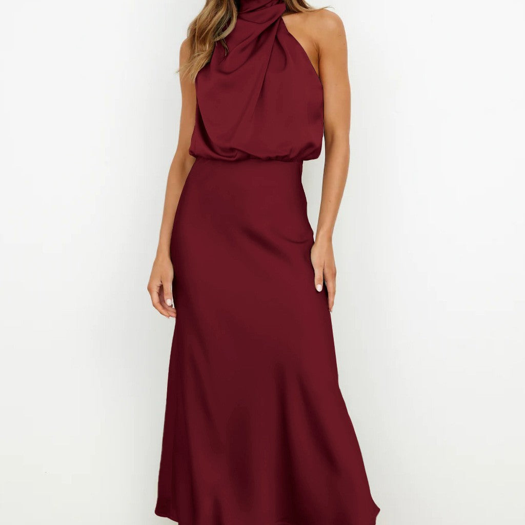 Sleeveless high-neck maxi dress