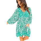 Robe courte imprimée multi-poches décontractée