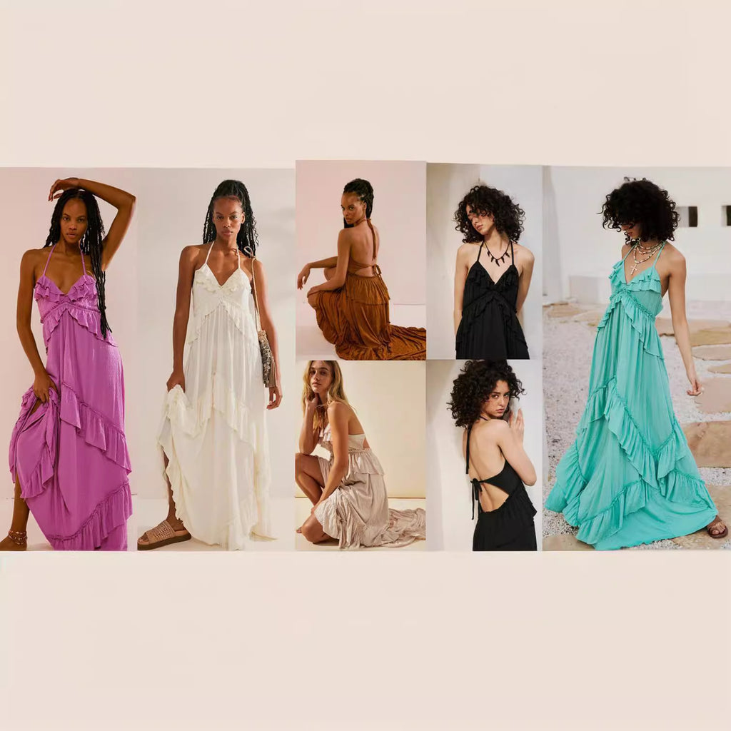 Sleeveless V-neck maxi dress