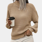Ladies' Knitted Balloon Sleeve Turtleneck - Autumn