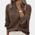 Ladies' Knitted Balloon Sleeve Turtleneck - Autumn
