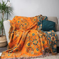 Couverture réversible en coton à motif floral