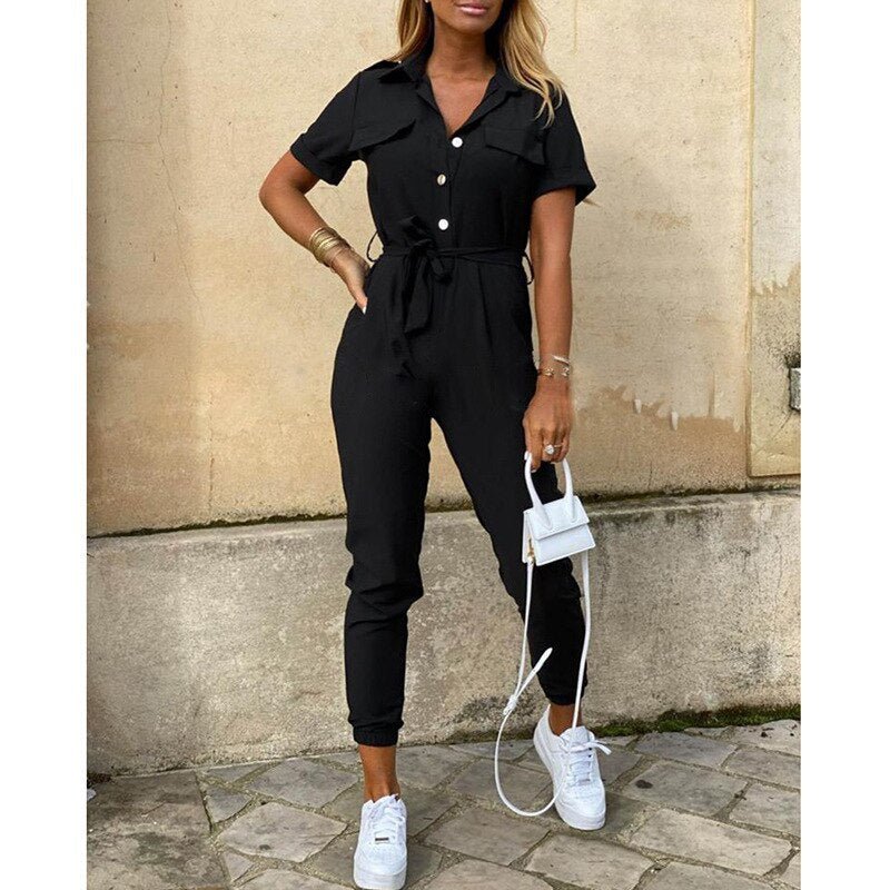 Combinaison Ajustée avec Ceinture pour Femmes - Édition Automne
