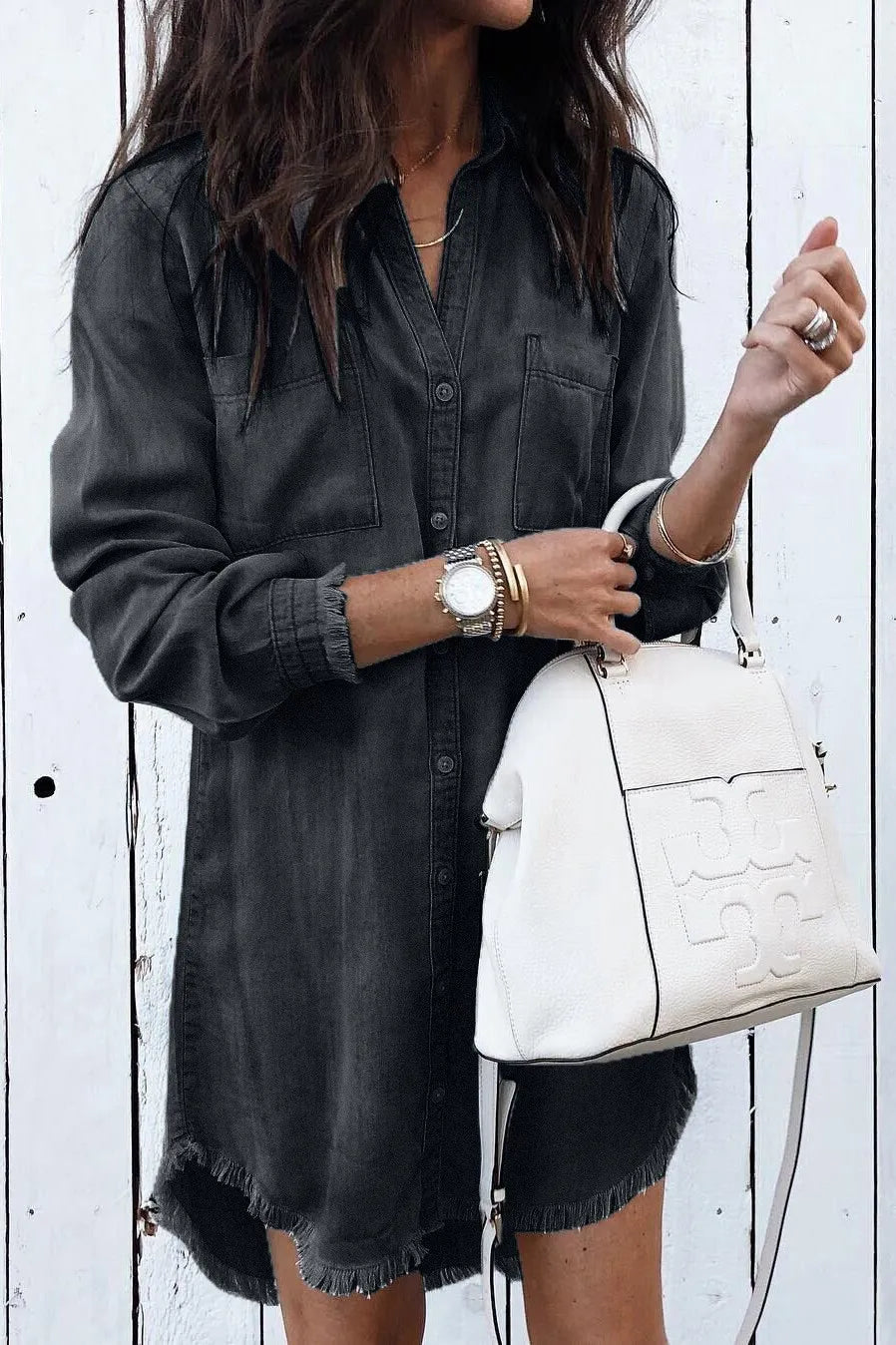 Chemise robe manches longues - Chic&Shines