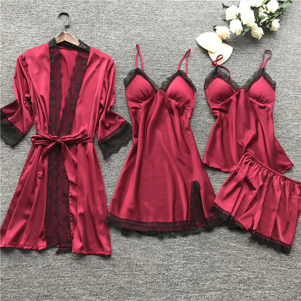 Ensemble pyjama à bretelles quatre pièces - Chic&Shines