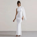 Robe longue moulante à une épaule manche longue - Chic&Shines