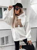 Pull à capuche sans poche imprimé lettre A - Chic&Shines