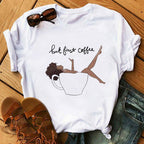 T-shirt col rond manche court imprimé graphique - Chic&Shines
