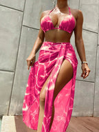 Ensemble maillot de bain bikini  trois pièces tie-dye - Chic&Shines