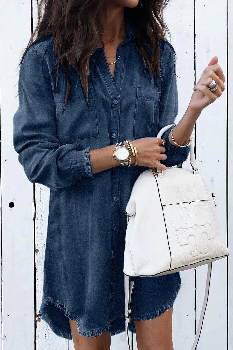 Chemise robe manches longues - Chic&Shines