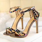 Talons Aiguille Bout Ouvert Colorées - Chic&Shines