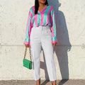 Elégant Pantalon Taille Haute Ceinturé - Chic&Shines