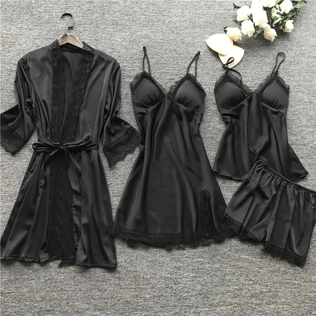 Ensemble pyjama à bretelles quatre pièces - Chic&Shines