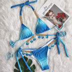 Bikini à bretelles et à franges dégradé - Chic&Shines