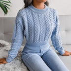 Pull tricot manches longues col rond - Chic&Shines