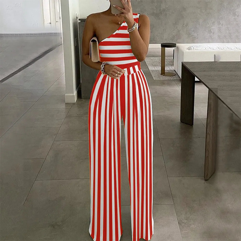 Combinaison Pantalon Une Epaule Sans Manches - Chic&Shines