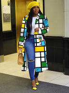 Veste à carreaux imprimé double boutonnage - Chic&Shines
