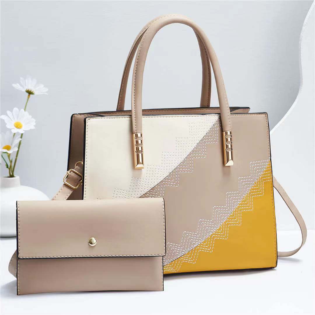 Sac à main avec pochette en blocs de couleurs - Chic&Shines